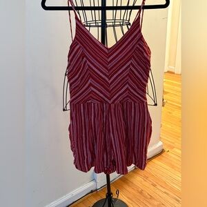 One Clothing Red Striped Romper